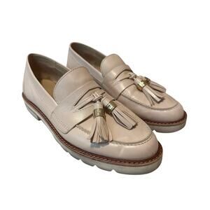 STUART WEITZMAN Parker Lift Pink Leather Loafer Slide On Preppy Upscale Size 7